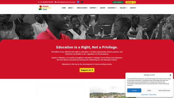 Screenshot of the Assuon Foundation Trust website