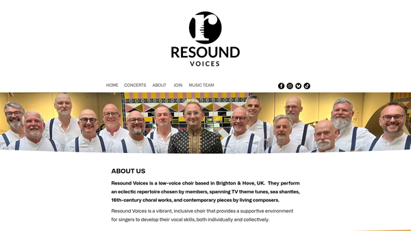 Screenshot of the Resound Male Voices website