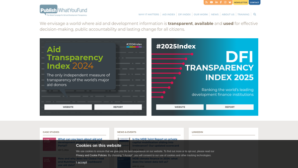 Screenshot of the Publish What You Fund website