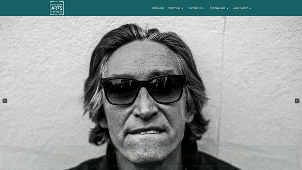 Screenshot of the The Didsbury Arts Festival website