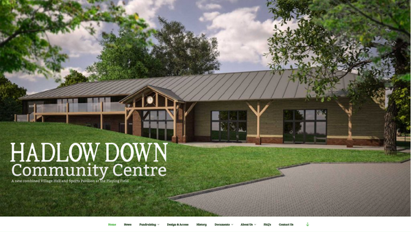 Screenshot of the Hadlow Down Community Centre website