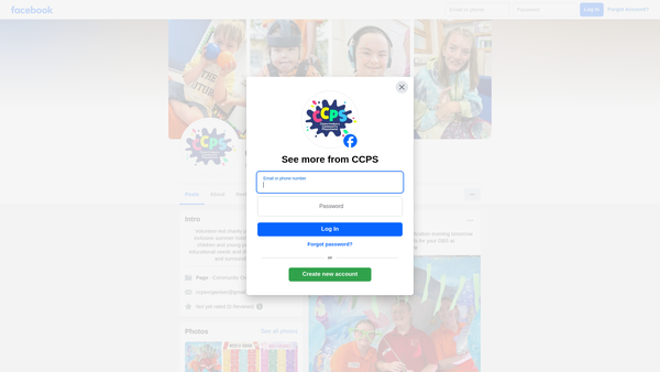 Screenshot of the The Chanctonbury Community Play Scheme CIO website