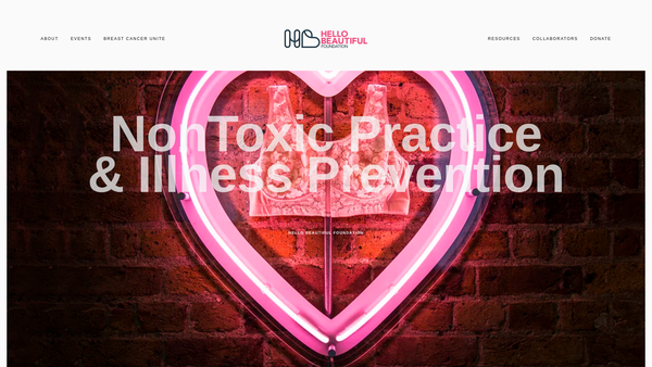 Screenshot of the Hello Beautiful Foundation website