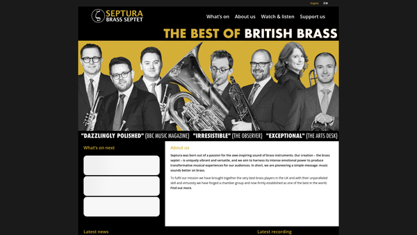 Screenshot of the Septura Limited website