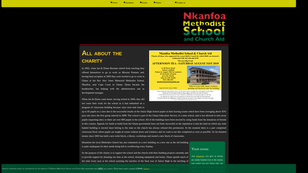 Screenshot of the Nkanfoa Methodist School & Church Aid website