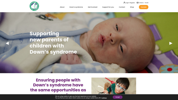 Screenshot of the Swindon Down's Syndrome Group website