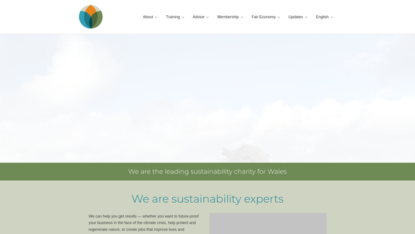 Screenshot of the Cynnal Cymru - Sustain Wales website