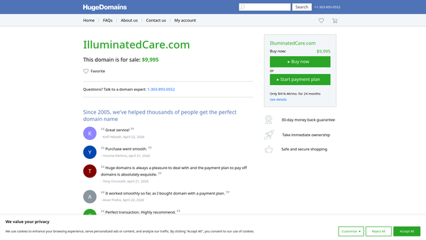 Screenshot of the Illuminated website