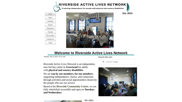 Screenshot of the The Riverside Active Lives Network website