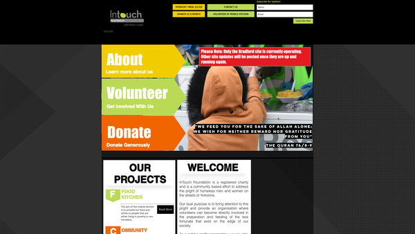 Screenshot of the Intouch Foundation website