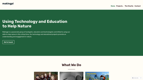 Screenshot of the Makingpi Ltd website