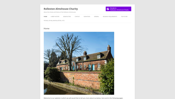 Screenshot of the Rolleston Almshouse Charity website
