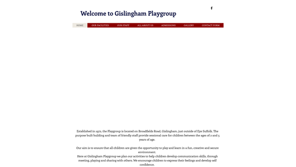 Screenshot of the Gislingham Playgroup website