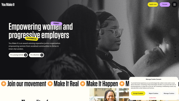 Screenshot of the You Make IT website