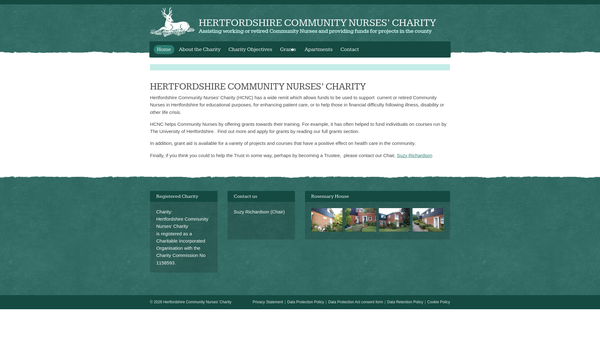 Screenshot of the Hertfordshire Community Nurses Charity website