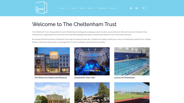 Screenshot of the The Cheltenham Trust website