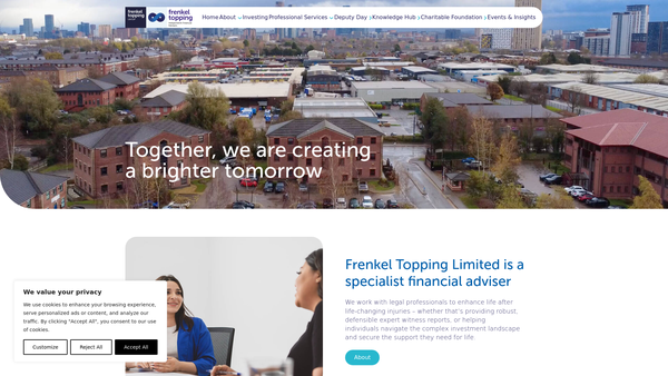 Screenshot of the Frenkel Topping Charitable Foundation website