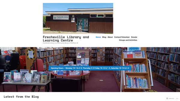 Screenshot of the Frecheville Library And Learning Centre website