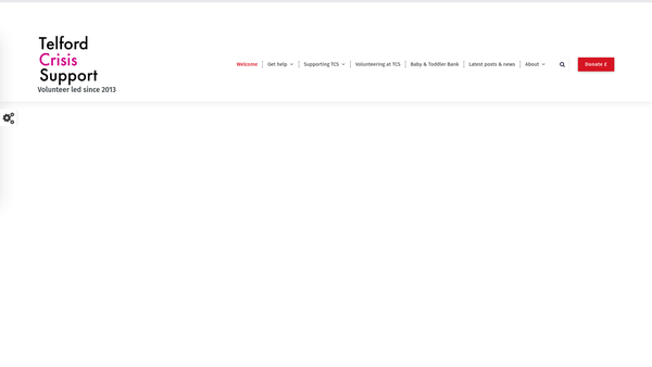 Screenshot of the Telford Crisis Support website