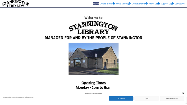Screenshot of the Stannington And District Library Group website