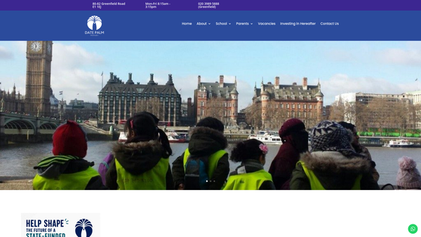 Screenshot of the Date Palm Primary School Ltd website