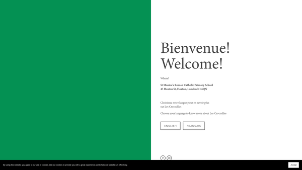 Screenshot of the Les Crocodiles website