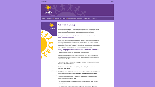 Screenshot of the Link Up West Cheshire website