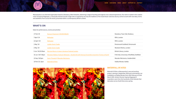 Screenshot of the Manasamitra Limited website