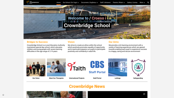 Screenshot of the Parents & Friends Of Crownbridge Association website