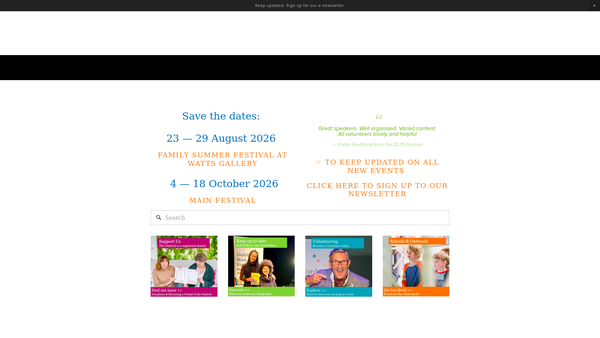 Screenshot of the Guildford Book Festival website