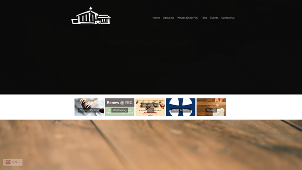 Screenshot of the Yardley Baptist Church website