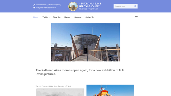 Screenshot of the Seaford Museum & Heritage Society website
