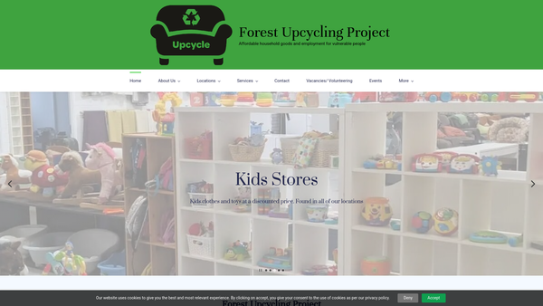 Screenshot of the Forest Upcycling Project website