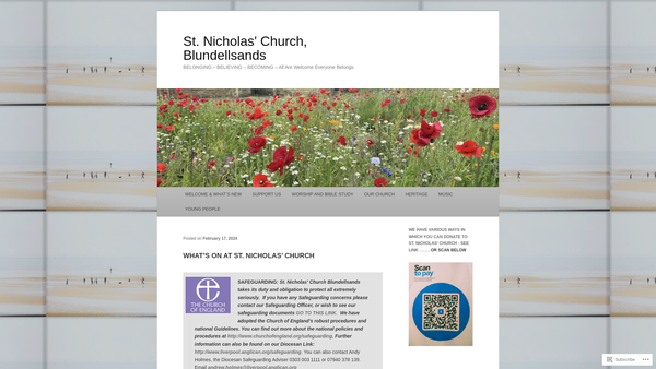 Screenshot of the The Parochial Church Council Of The Ecclesiastical Parish Of St Nicholas Blundellsands website