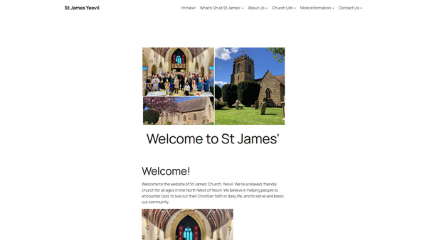 Screenshot of the The Parochial Church Council Of The Ecclesiastical Parish Of St James The Great, Yeovil website