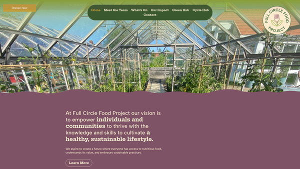 Screenshot of the Full Circle Food Project website