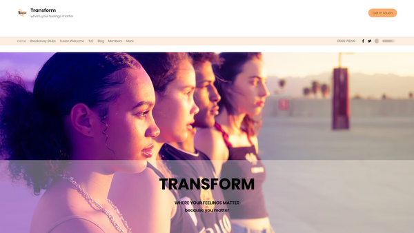 Screenshot of the Transform Training Ltd website