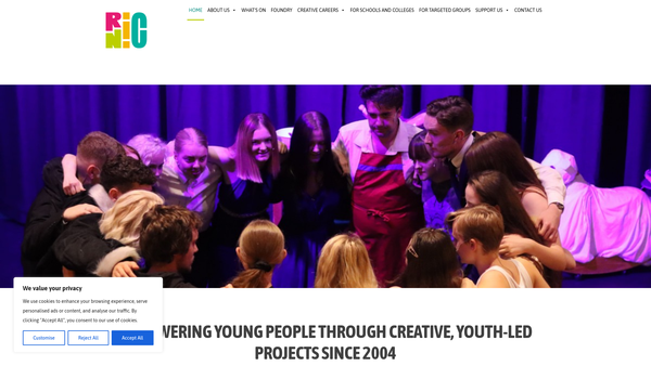 Screenshot of the Ricnic website