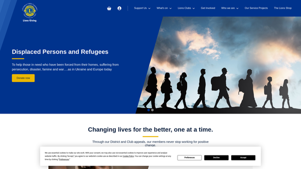 Screenshot of the Lions Clubs International District 105se Foundation website