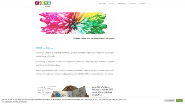Screenshot of the Poems For Children website