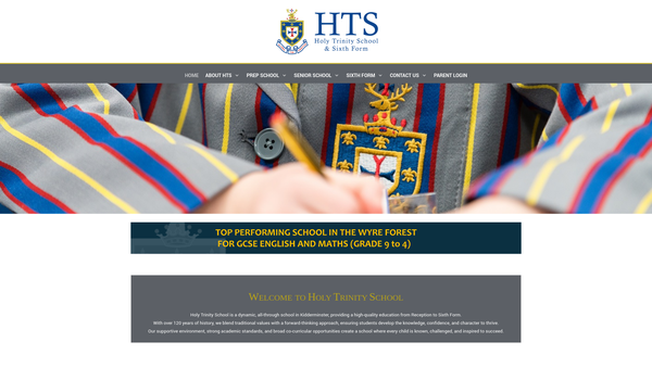 Screenshot of the Holy Trinity Parent Teacher Association website