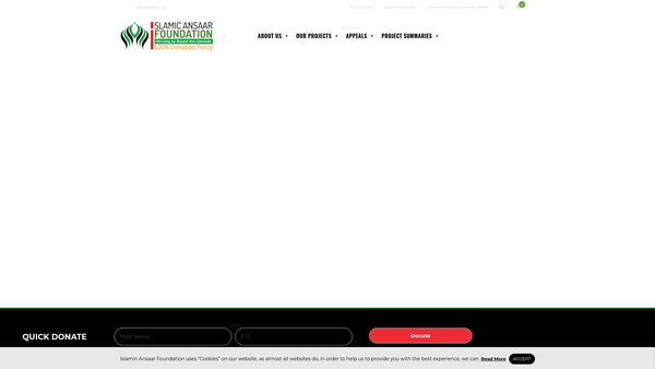 Screenshot of the Islamic Ansaar Foundation website