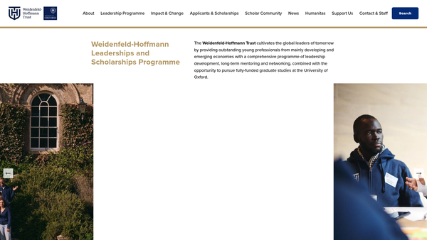 Screenshot of the Weidenfeld-Hoffmann Trust website