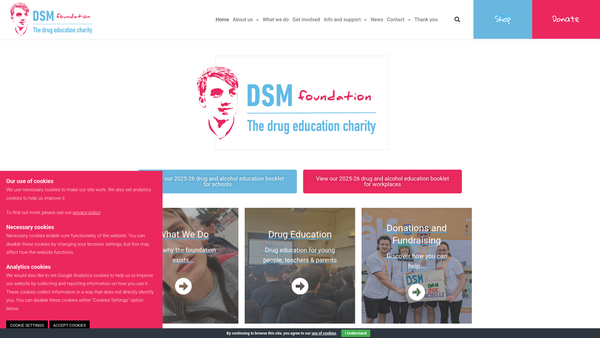 Screenshot of the The Daniel Spargo-Mabbs Foundation website