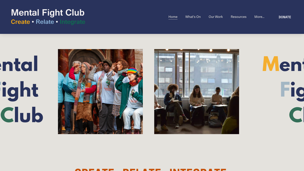 Screenshot of the Mental Fight Club website