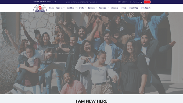 Screenshot of the Living In The Word International Church website