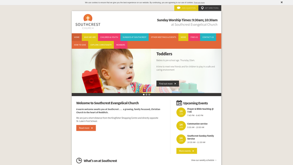 Screenshot of the Southcrest Evangelical Church website
