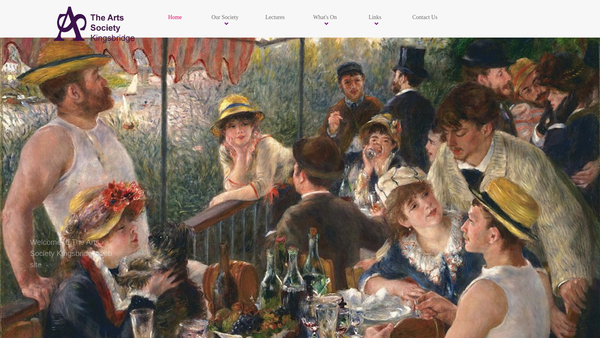 Screenshot of the The Arts Society Kingsbridge website
