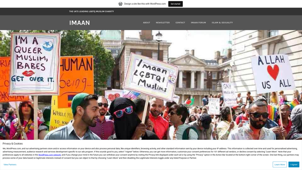 Screenshot of the Imaan Lgbtqi+ Muslim Support website