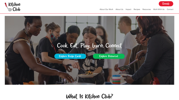 Screenshot of the Parent Club website
